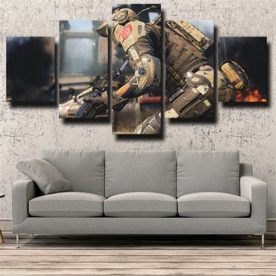 5 panel wall art canvas prints COD Black Ops III live room decor-1213 (1)