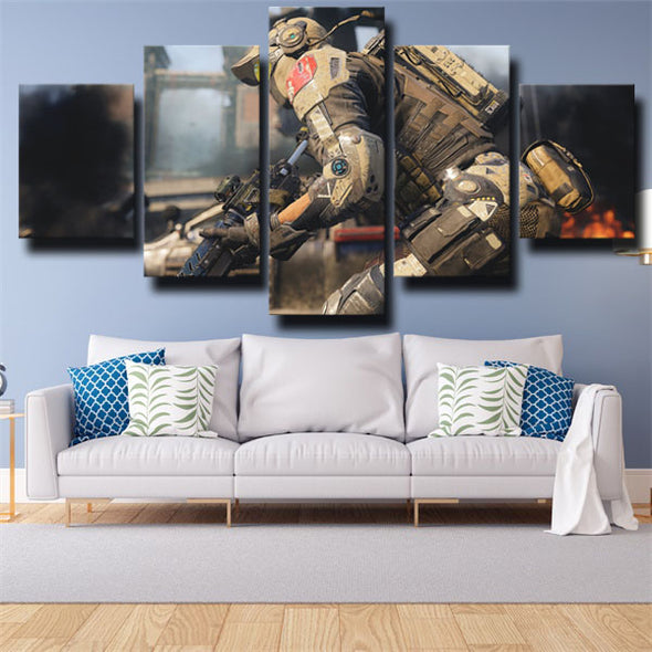 5 panel wall art canvas prints COD Black Ops III live room decor-1213 (2)