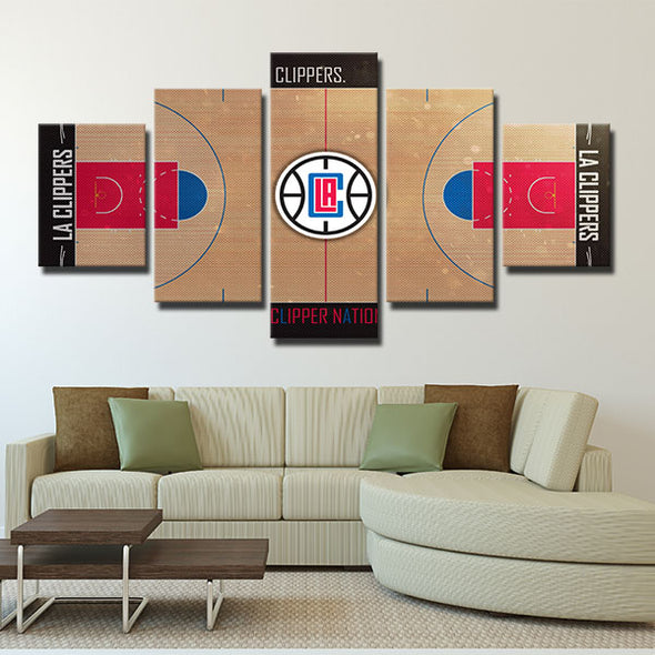 5 panel wall art canvas prints Clippers Mini Course live room decor-1208 (1)