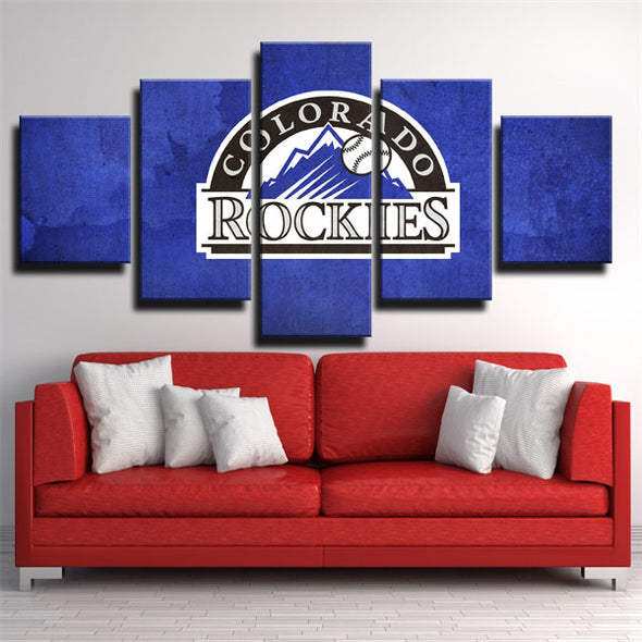 5 panel wall art canvas prints   Colorado Rockies  Logo  home decor1202 (3)