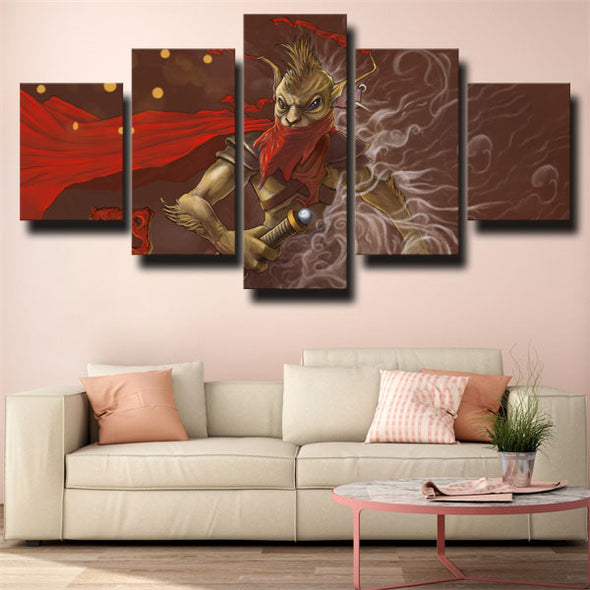 5 panel wall art canvas prints DOTA 2 Bounty Hunter wall picture-1254 (3)