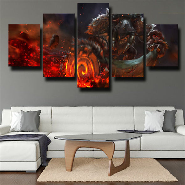 5 panel wall art canvas prints DOTA 2 Earthshaker home decor-1232 (3)