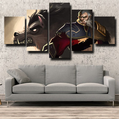 5 panel wall art canvas prints DOTA 2 Lycan live room decor-1362 (1)