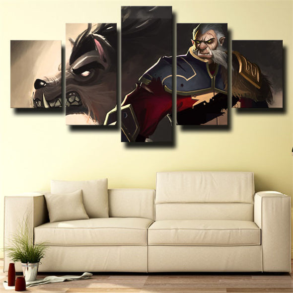 5 panel wall art canvas prints DOTA 2 Lycan live room decor-1362 (3)