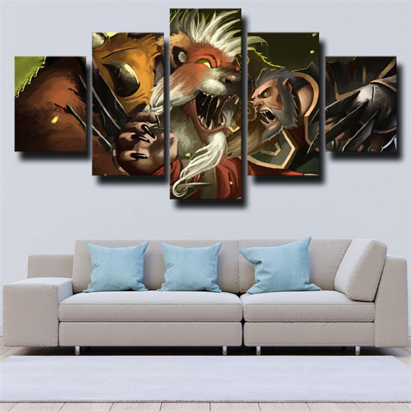 5 panel wall art canvas prints DOTA 2 Lycan wall picture-1363 (3)