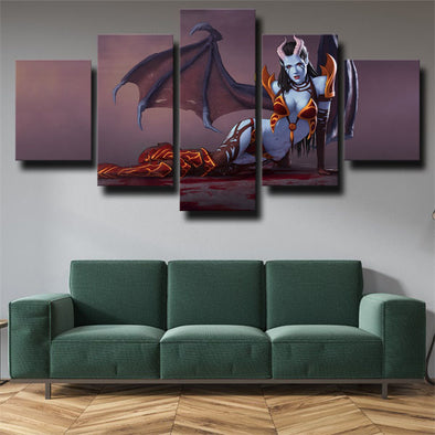 5 panel wall art canvas prints DOTA 2 Queen Of Pain decor picture-1417 (1)