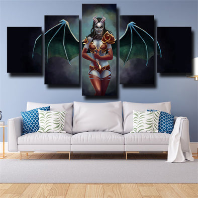 5 panel wall art canvas prints DOTA 2 Queen Of Pain live room decor-1415 (1)