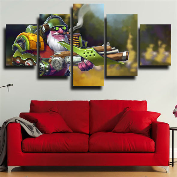 5 panel wall art canvas prints DOTA 2 hero Sniper home decor-1248 (3)