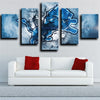 5 panel wall art canvas prints Detroit Lions home decor-1202 (2)