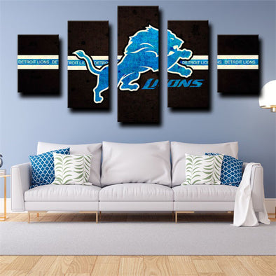 5 panel wall art canvas prints Detroit Lions wall picture-1213 (1)