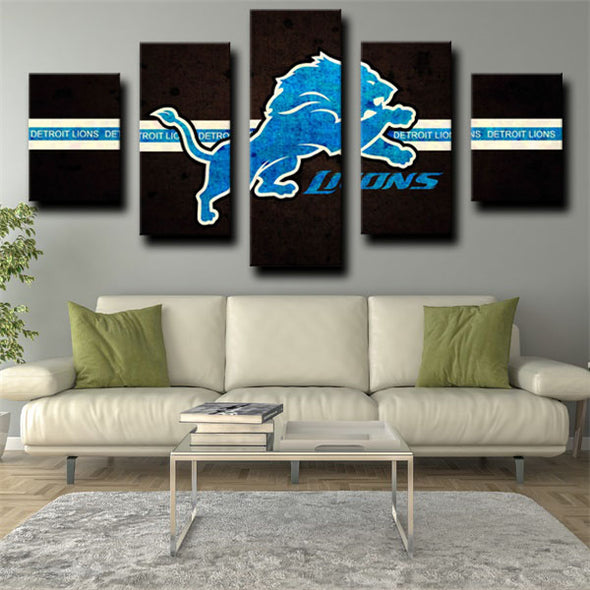5 panel wall art canvas prints Detroit Lions wall picture-1213 (2)