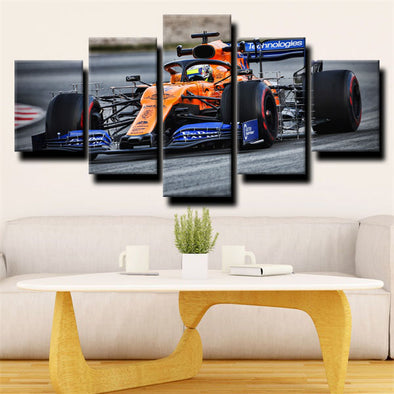5 panel wall art canvas prints Formula 1 Car McLaren MCL34 wall picture-1200 (1)
