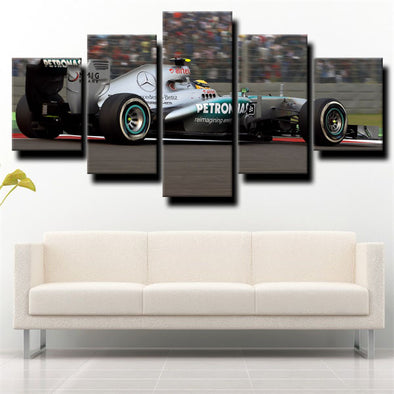5 panel wall art canvas prints Formula 1 Car Mercedes AMG wall picture-1200 (1)