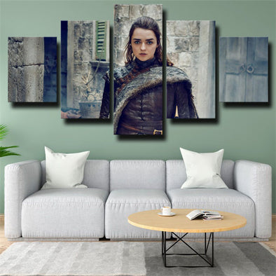 5 panel wall art canvas prints Game of Thrones Arya Stark home decor-1602 (1)