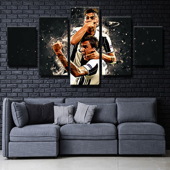 5 panel wall art canvas prints Goeba two players hugs home decor-1324 (3)