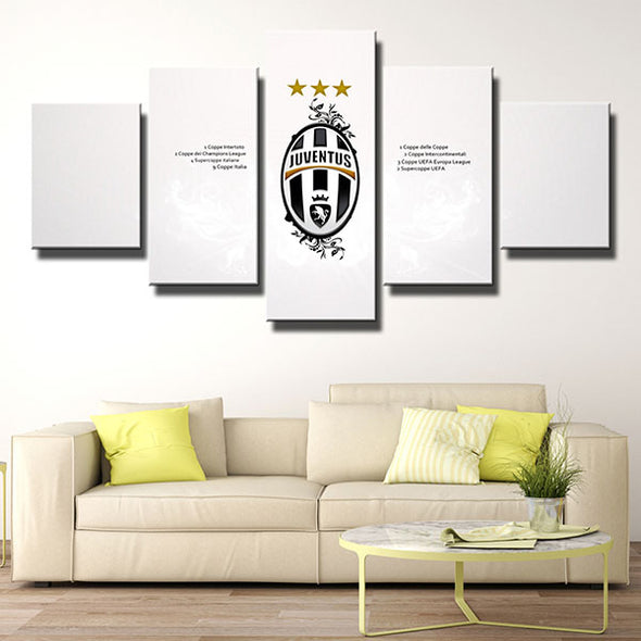 5 panel wall art canvas prints Juventus white live room decor-1213 (3)