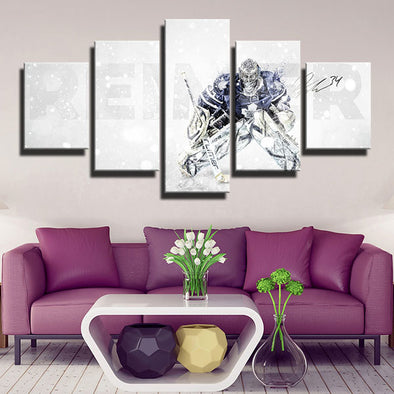 5 panel wall art canvas prints Leafs Reimer white decor picture-1244 (1)