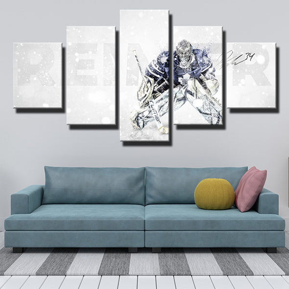 5 panel wall art canvas prints Leafs Reimer white decor picture-1244 (2)