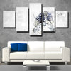 5 panel wall art canvas prints Leafs Reimer white decor picture-1244 (4)