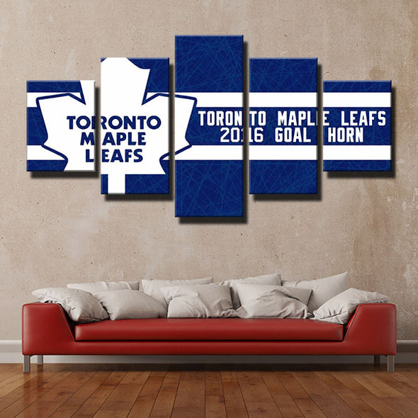 5 panel wall art canvas prints Leafs name and logo live room decor-1239 (1)