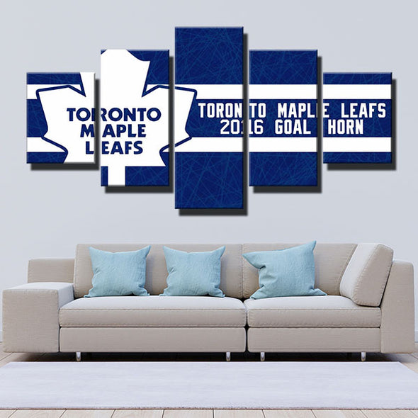 5 panel wall art canvas prints Leafs name and logo live room decor-1239 (4)