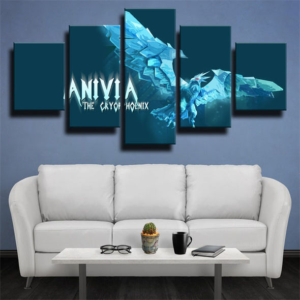 5 panel wall art canvas prints League Legends Anivia wall picture (3)