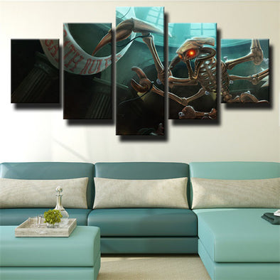 5 panel wall art canvas prints League Legends Cho'Gathlive room decor-1200 (1)