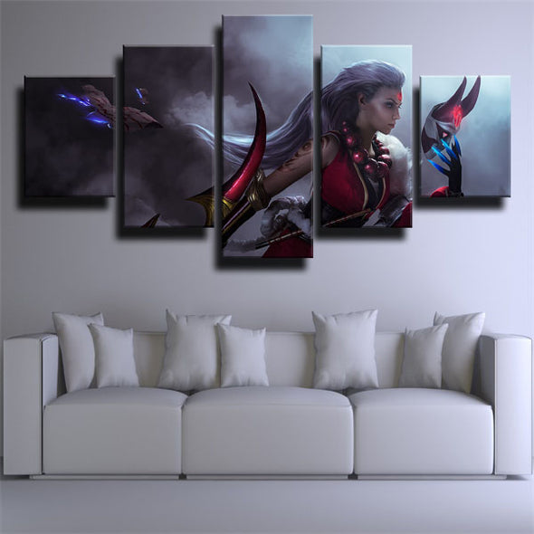 5 panel wall art canvas prints League Legends Diana decor picture-1200（2）
