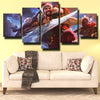 5 panel wall art canvas prints League Legends Draven home decor-1200 (2)