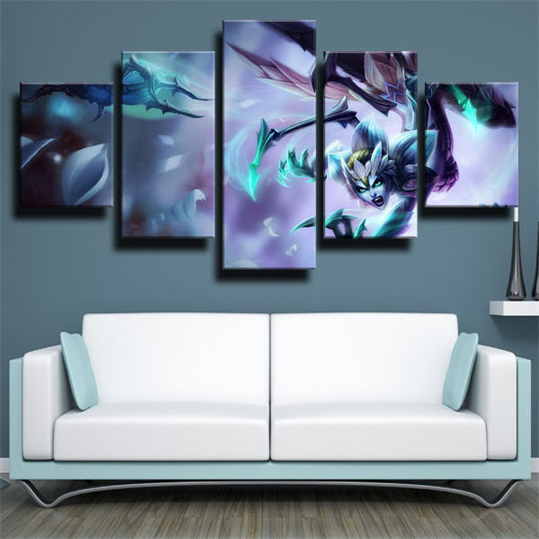 5 panel wall art canvas prints League Legends Elise home decor-1200 (2)