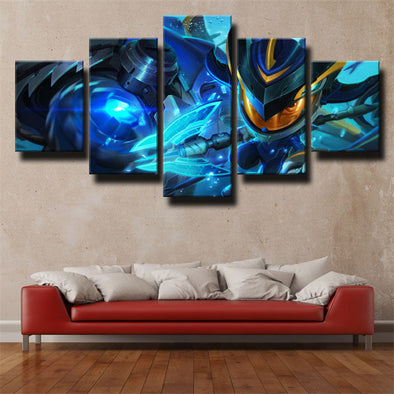 5 panel wall art canvas prints League Of Legends Fizz wall decor-1200 (1)