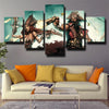 5 panel wall art canvas prints League Of Legends Gangplank home decor-1200 (2)