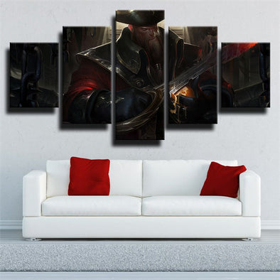 5 panel wall art canvas prints League Of Legends Gangplank picture-1200 (1)