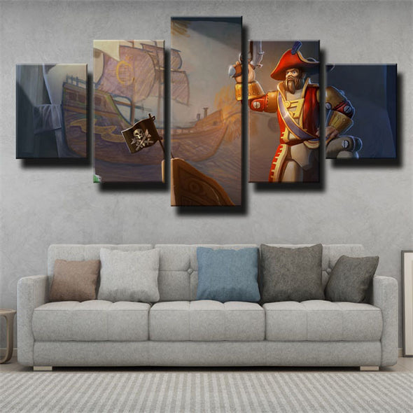 5 panel wall art canvas prints League Of Legends Gangplank wall decor-1200 (2)
