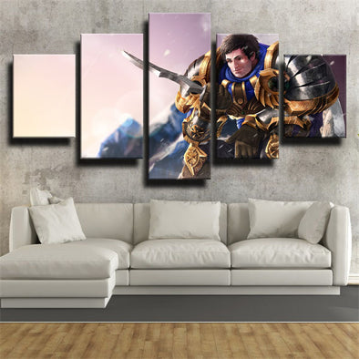 5 panel wall art canvas prints League Of Legends Garen decor picture-1200 (1)