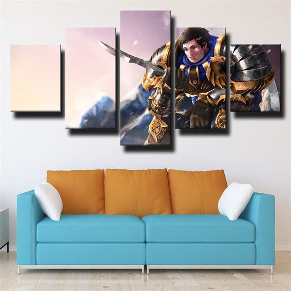 5 panel wall art canvas prints League Of Legends Garen decor picture-1200 (2)