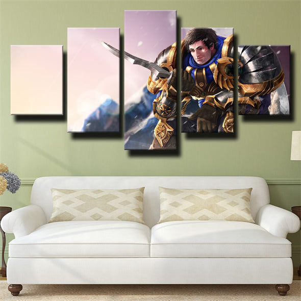 5 panel wall art canvas prints League Of Legends Garen decor picture-1200 (3)