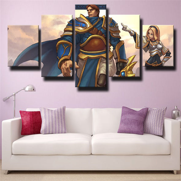 5 panel wall art canvas prints League Of Legends Garen wall picture-1200 (1)