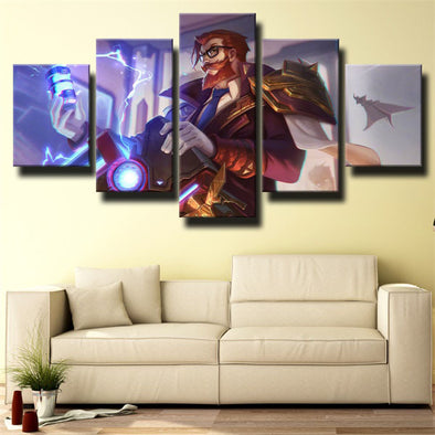 5 panel wall art canvas prints League Of Legends Graves wall picture-1200 (1)