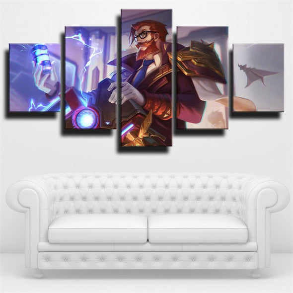 5 panel wall art canvas prints League Of Legends Graves wall picture-1200 (2)