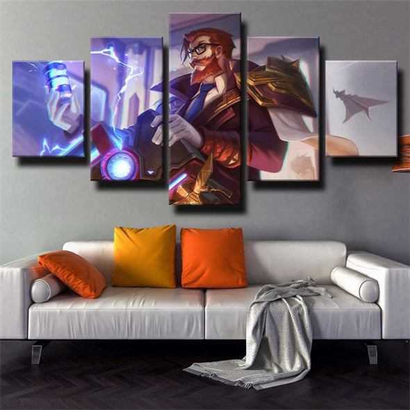 5 panel wall art canvas prints League Of Legends Graves wall picture-1200 (3)