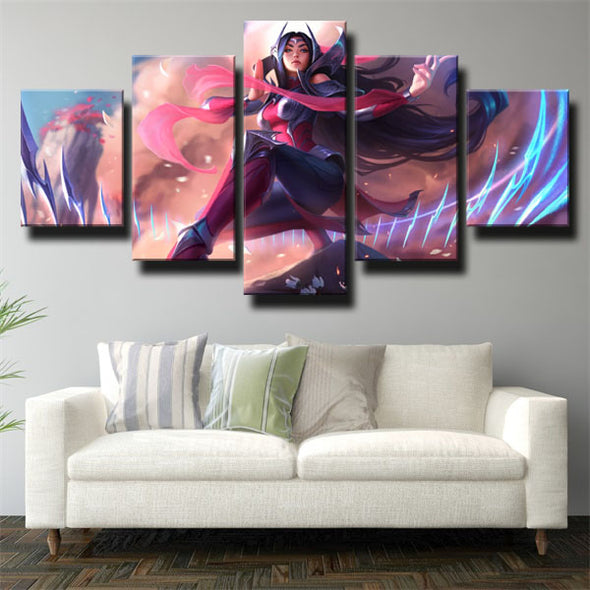 5 panel wall art canvas prints League Of Legends Irelia decor picture-1200 (1)