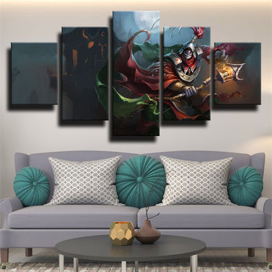 5 panel wall art canvas prints League Of Legends Jax live room decor-1200 (1)