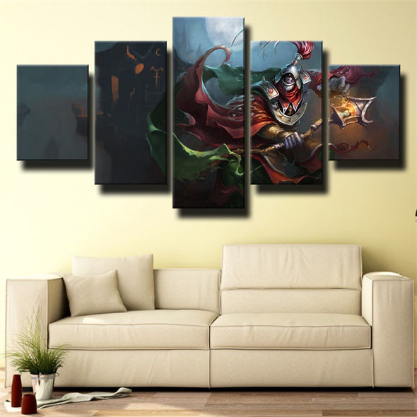 5 panel wall art canvas prints League Of Legends Jax live room decor-1200 (2)
