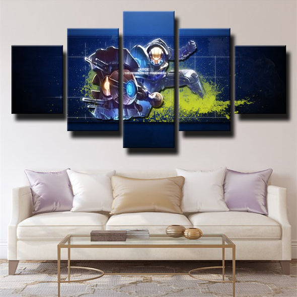 5 panel wall art canvas prints League Of Legends Jayce decor picture-1200 (2)