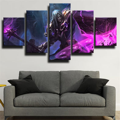 5 panel wall art canvas prints League Of Legends Karthus wall picture-1200 (1)