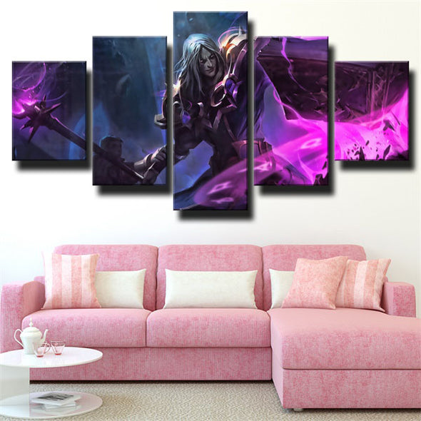 5 panel wall art canvas prints League Of Legends Karthus wall picture-1200 (3)