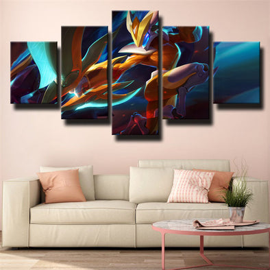 5 panel wall art canvas prints League Of Legends Kindred decor picture-1200 (1)