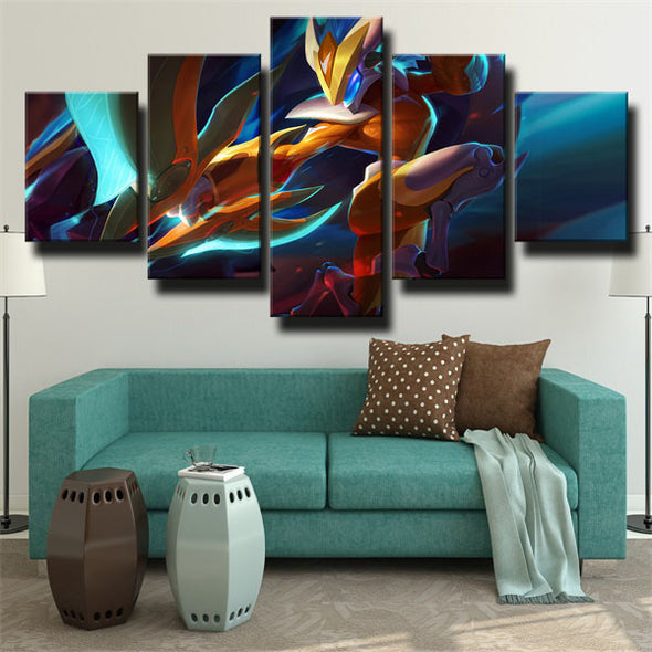 5 panel wall art canvas prints League Of Legends Kindred decor picture-1200 (3)