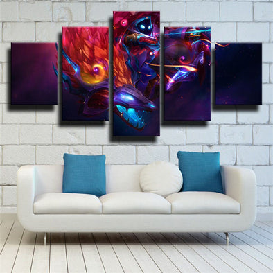5 panel wall art canvas prints League Of Legends Kindred wall picture-1200 (1)